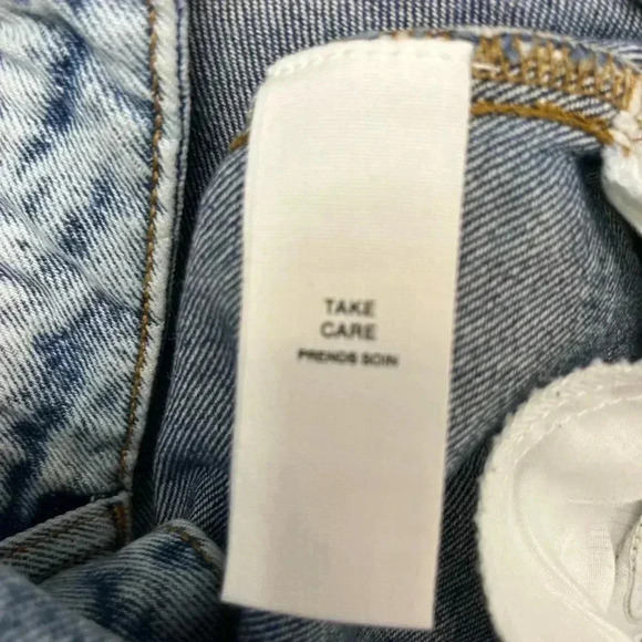 Avec Les Filles Cool Girl Distressed High Rise Straight Jeans 29 Workshop Blue - Picture 12 of 16